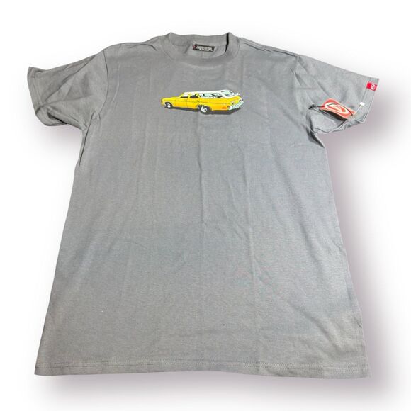 Quiksilver‎ Chevy Wagon Graphic T-Shirt Medium Grey Shirt Retro Skater Y2K - Picture 1 of 5